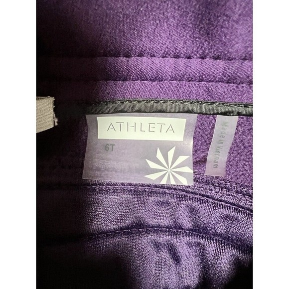 Athleta Floral Design Soft Shell Fleece Lined Ski/Snow Pants Purple Size 6 Tall - Picture 6 of 10
